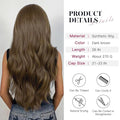 Long Brown Wig with Bangs Wavy Wigs for Women, 26 Inch Synthetic Hair Wig for Daily Party Use