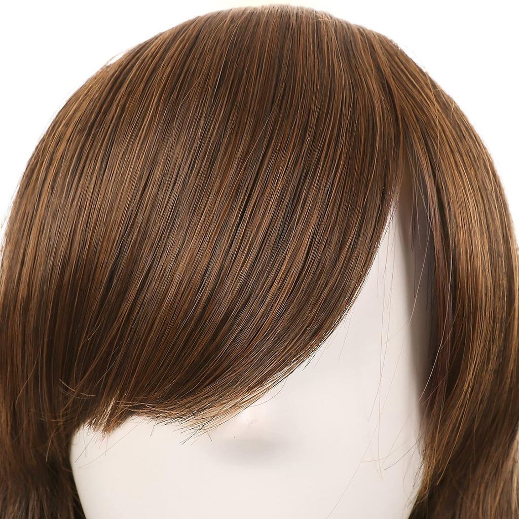 28"/70cm Women Side Bangs Long Curly Hair Cosplay Wig(Brown)
